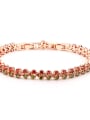 thumb Copper Cubic Zirconia Multi Color Heart Luxury Bracelet 0