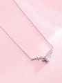thumb 925 Sterling Silver Cubic Zirconia Deer Minimalist Christmas Necklace 0