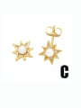 thumb Brass Cubic Zirconia Crown Vintage Stud Earring 3
