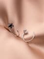 thumb 925 Sterling Silver Cubic Zirconia Star Minimalist Hook Earring 3