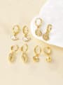thumb Brass Imitation Pearl Fish Hip Hop Huggie Earring 0