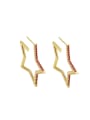 thumb Brass Cubic Zirconia Pentagram Vintage Huggie Earring 1