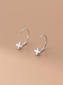 thumb 925 Sterling Silver Cross Minimalist Hook Earring 0
