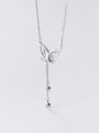thumb 925 Sterling Silver Tassel Minimalist Shell  butterfly Lariat Necklace 2