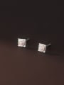 thumb 925 Sterling Silver Opal Geometric Minimalist Stud Earring 3