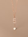 thumb 925 Sterling Silver Cubic Zirconia Number Minimalist Tassel Necklace 1