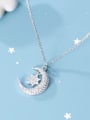 thumb 925 Sterling Silver Cubic Zirconia Fashion cute diamond star month Necklace 1