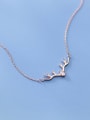 thumb 925 Sterling Silver Cubic Zirconia Deer Minimalist Christmas Necklace 3