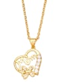 thumb Brass Cubic Zirconia Letter Vintage Heart Pendant Necklace 4