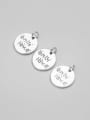 thumb 925 Sterling Silver With Simple Letter Round Card Pendant Diy Accessories 0