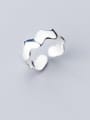 thumb 925 Sterling Silver Smooth Wave Free Size Ring 0