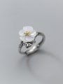 thumb 925 Sterling Silver Resin Flower Vintage Band Ring 0