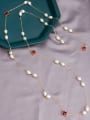 thumb Brass Freshwater Pearl Geometric Vintage Multi Strand Necklace 0
