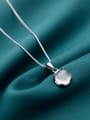 thumb 925 Sterling Silver Jade Round Minimalist Necklace 0