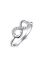 thumb 925 Sterling Silver Cubic Zirconia Number 8 Dainty Band Ring 0