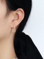 thumb Brass Rhinestone Geometric Minimalist Stud Earring 1