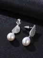 thumb 925 Sterling Silver Freshwater Pearl  Wing Trend Drop Earring 2