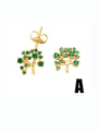 thumb Brass Cubic Zirconia Crown Vintage Stud Earring 1