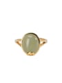 thumb 925 Sterling Silver Jade Oval Vintage Band Ring 0