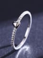 thumb 925 Sterling Silver Smotth Heart Minimalist Band Ring 2