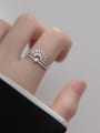 thumb 925 Sterling Silver Cubic Zirconia Crown Trend Stackable Ring 1
