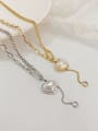 thumb Titanium Steel Imitation Pearl Heart Minimalist Tassel Necklace 1