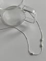 thumb 925 Sterling Silver Minimalist Olive Bead Snake Bone Chain Necklace 0