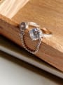 thumb 925 Sterling Silver Chain zirconium diamond ring 0