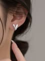 thumb 925 Sterling Silver Heart Minimalist Stud Earring 2
