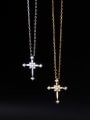 thumb 925 Sterling Silver Cubic Zirconia Cross Minimalist Regligious Necklace 0