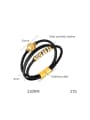 thumb Stainless steel Artificial Leather Weave Hip Hop Set Bangle 2