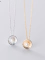 thumb 925 Sterling Silver Imitation Pearl Round Pendant Necklace 2