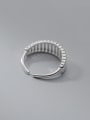 thumb 925 Sterling Silver  Simple hollow vertical lines  Band Ring 1