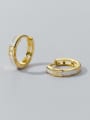thumb 925 Sterling Silver Shell Geometric Minimalist Huggie Earring 0