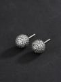 thumb 925 Sterling Silver Cubic Zirconia Round Ball Minimalist Stud Earring 0