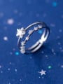 thumb 925 Sterling Silver Cubic Zirconia White Star Minimalist Stackable Ring 1
