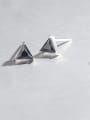 thumb 925 Sterling Silver Cubic Zirconia Triangle Minimalist Stud Earring 4