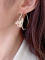 thumb Brass Cubic Zirconia Flower Luxury Cluster Earring 1