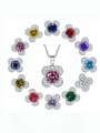 thumb 925 Sterling Silver Birthstone Flower Dainty Necklace 0