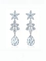 thumb Brass Cubic Zirconia Water Drop Luxury Chandelier Earring 0