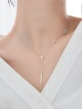 thumb 925 Sterling Silver Letter Minimalist Lariat Necklace 1