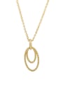 thumb Brass Gold Fried Dough Twist Double Ring Necklace 0