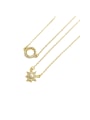 thumb 925 Sterling Silver With Gold Plated Cute Star Round Necklaces 0