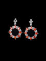 thumb Brass Cubic Zirconia Geometric Luxury Cluster Earring 0
