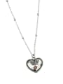 thumb Vintage Sterling Silver With Antique Silver Plated Simplistic Heart Locket Necklace 0