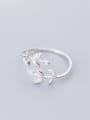 thumb 925 Sterling Silver Cubic Zirconia Cute Leaves Free Size Ring 3