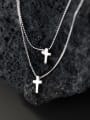 thumb 925 Sterling Silver Cross Minimalist Regligious Necklace 2