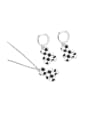 thumb 925 Sterling Silver Enamel Minimalist Bear  Earring and Necklace Set 0