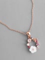 thumb S925 Sterling Silver personalized zircon shell shell shell wreath Necklace 3