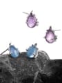 thumb 925 Sterling Silver Synthetic Crystal Water Drop Vintage Stud Earring 2